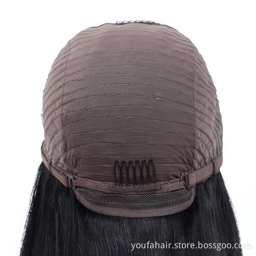 Good Quality Brazilian Hair Lace Closure Wig 4*4, Cuticle Aligned Remy Hair Natural Color Straight Wave Lace Front Wig Wholesale